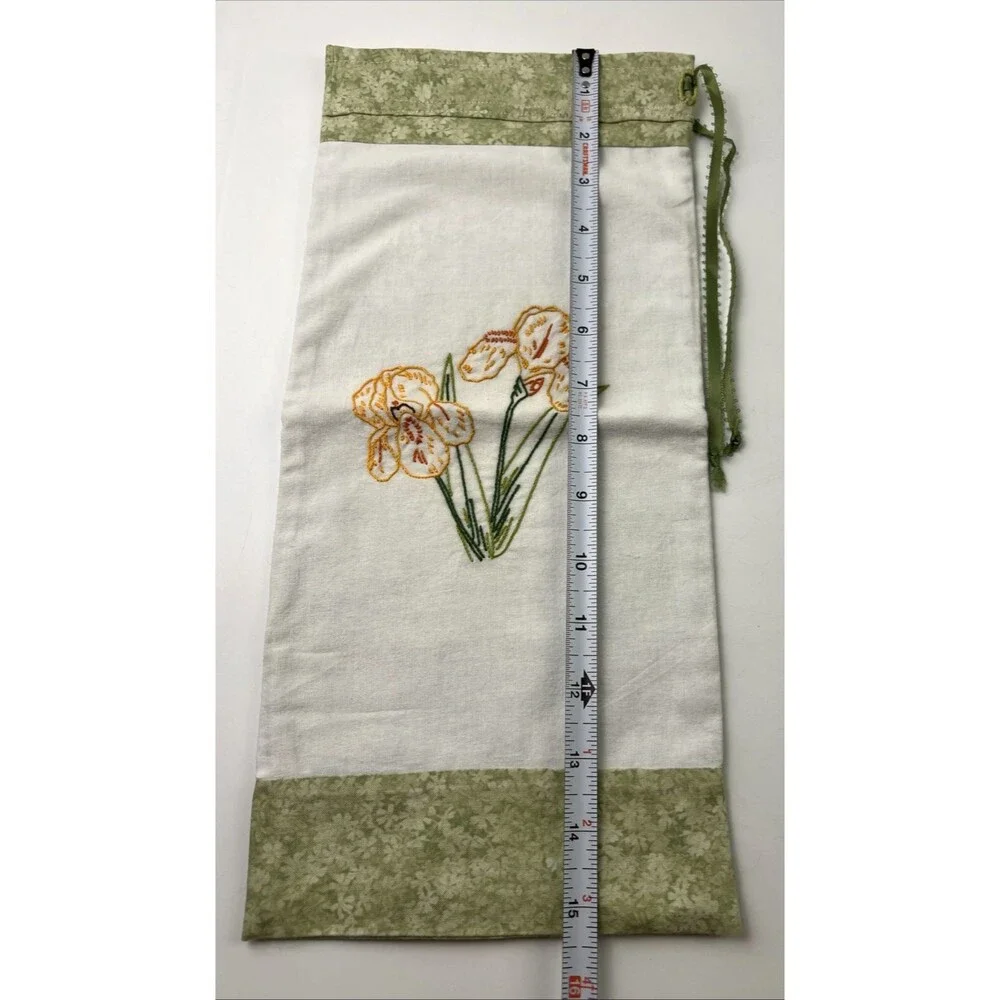 Needle Point Flower Designs Gift/Goodie Bags Lot of 2